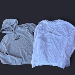 OBEY Grey And White Hoodie & Pullover Sweatshirt BUNDLE!