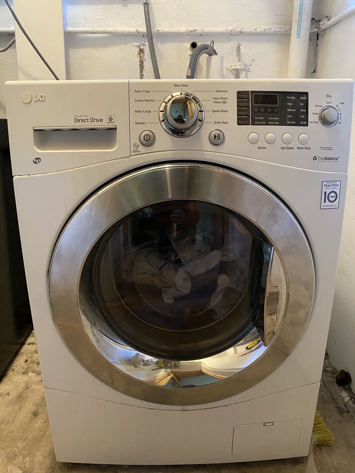LG White Compact All-in-One Front Load Washer and Electric Ventless Dryer Combo
