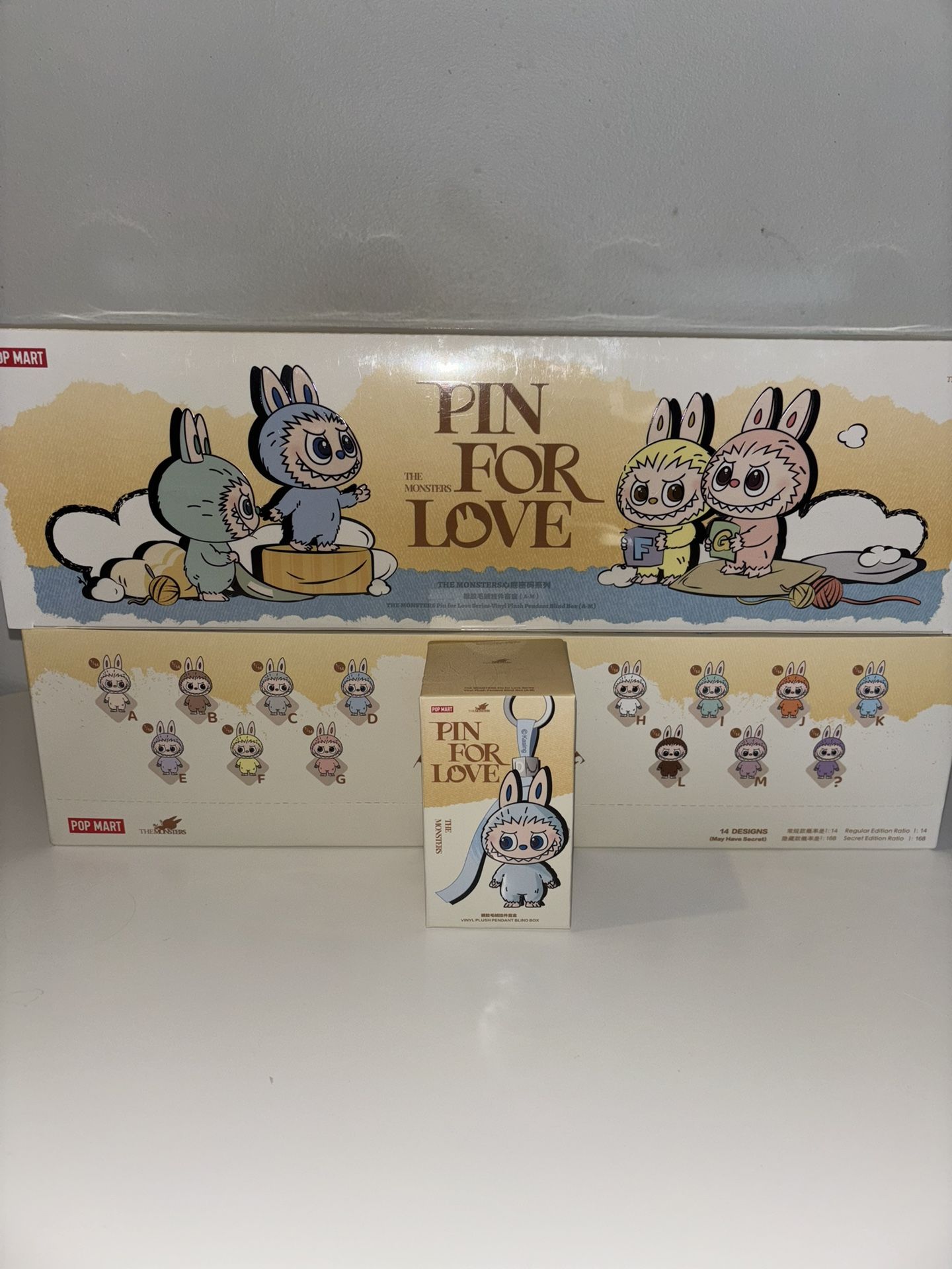 POP MART Labubu V4 The Monsters Pin For Love Alphabet Plush Pendant *RANDOM*