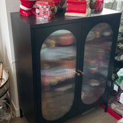 Stylish Black Metal Cabinet Like New
