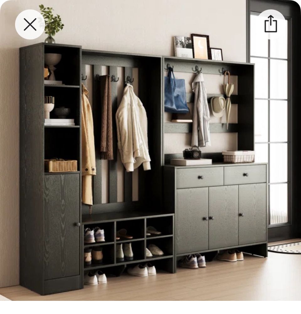 Entryway Shoe And More Organization Cabinets And Hooks