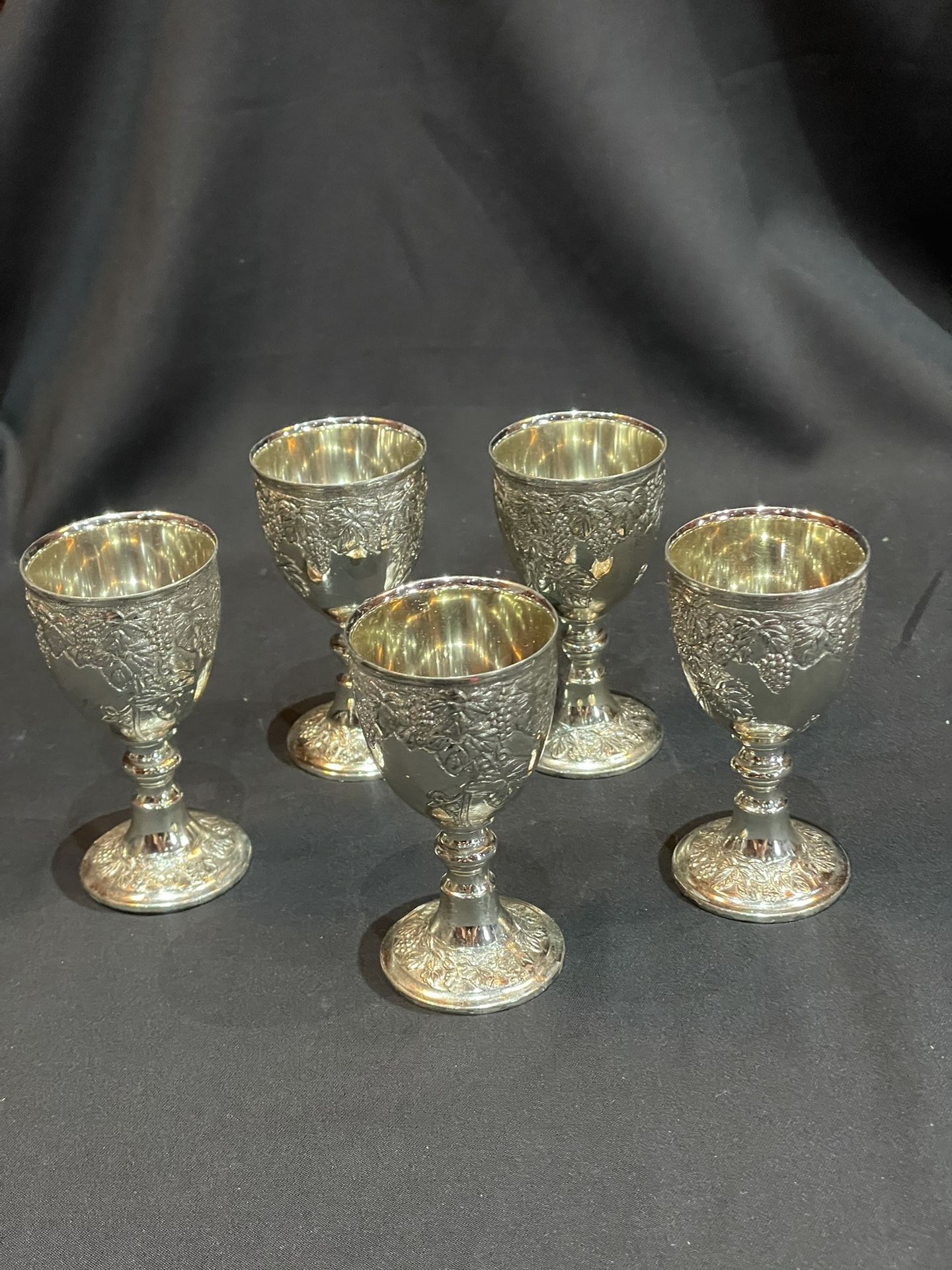 VINTAGE EPNS SILVER PLATE CORDIAL/SHOT 11/16 MINI GOBLETS SET OF