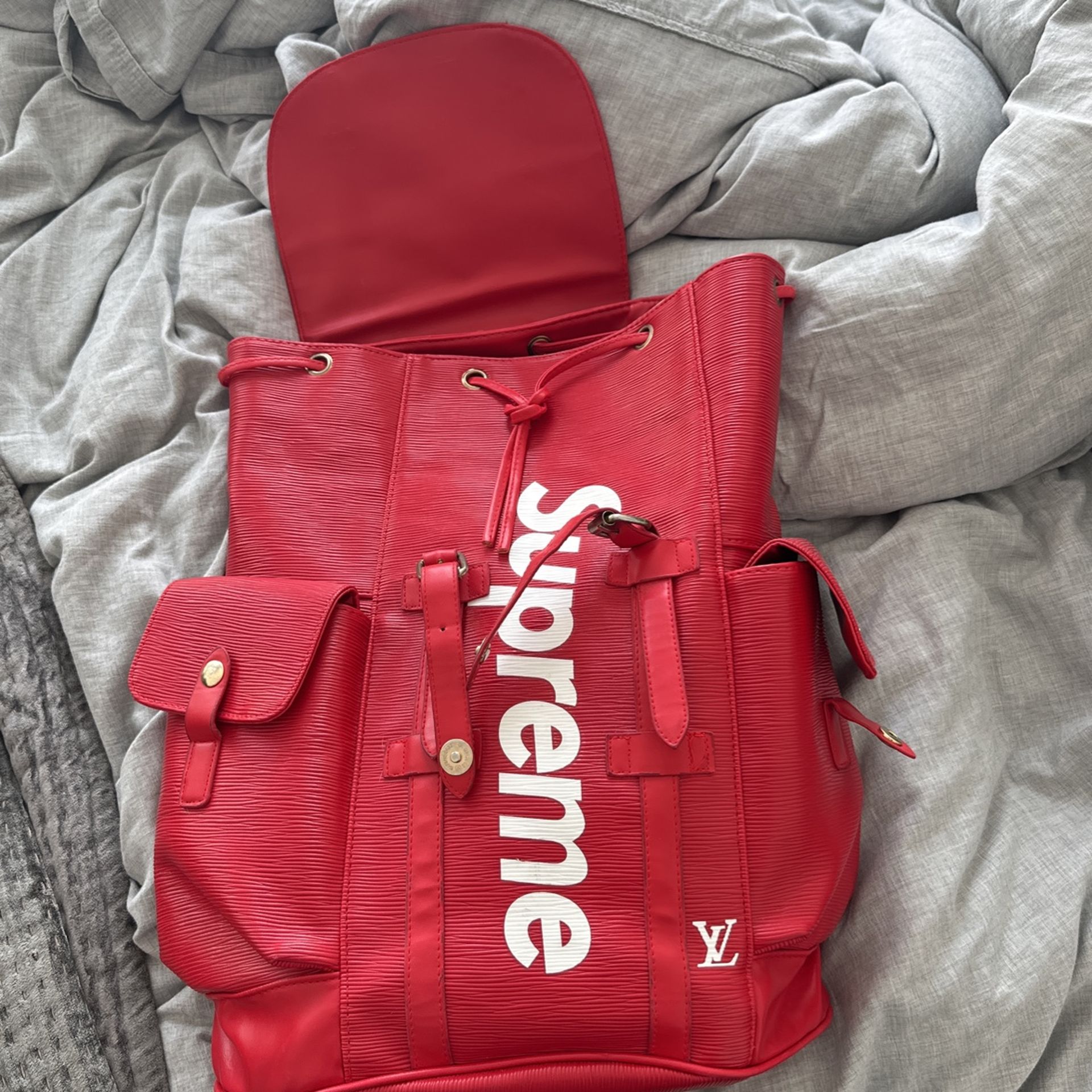 lv backpack red