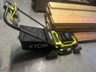 RYOBI cordless Electric Lawnmower With Battery & Charger 