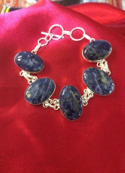 Lapis lazuli sterling silver bracelet