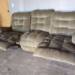 Couch  with built in Reclining Chairs