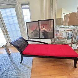 Chaise lounge blk/red