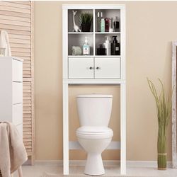 Over-The-Toilet Storage Cabinet, Space-Saving Above Toilet Rack