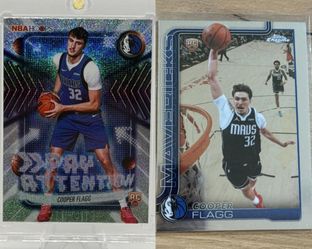 2025-26 Cooper Flagg Topps Chrome Update Series Rookie
2025-26 Cooper Flagg Topps NBA Hoops Pay Attention Pixel Burst Rookie + 2025-26 Cooper Flagg To