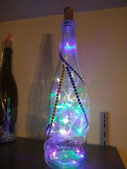 Lighted Wine Bottle