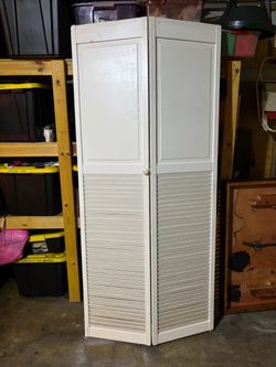 White Bifold Closet Door with Louvers