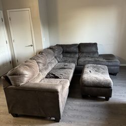 Sectional Sofa and Chaise Lounge with Matching Recliner