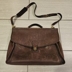 Coach Beckman 5266 Brown Leather Briefcase Shoulder Bag