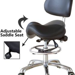 Brand new saddle stool task chair salon chair Beige