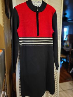 Womens Long Sleeve Dress Sz L 