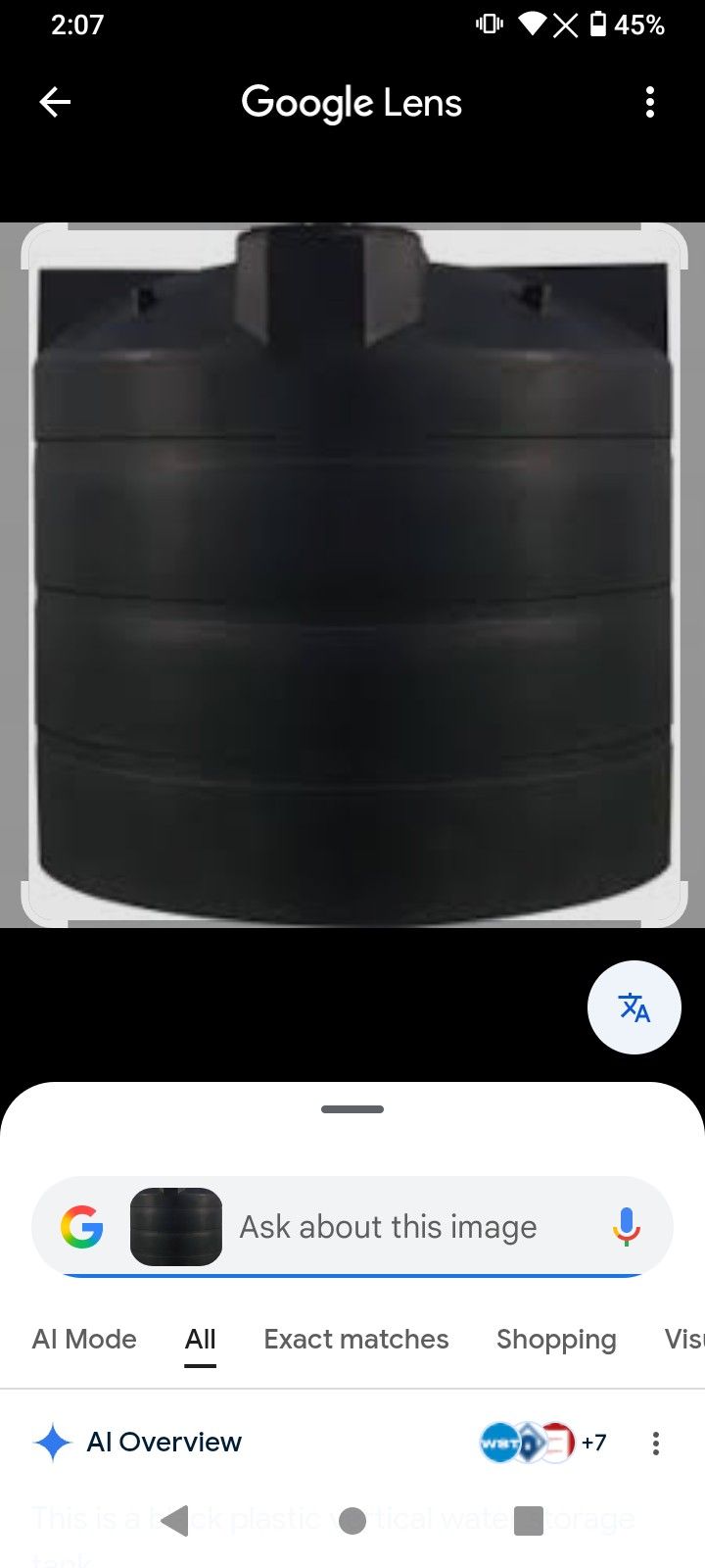 2500 Gallon Plastic Water Tank