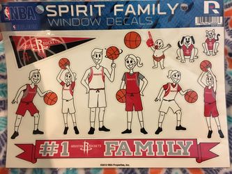 Houston Rockets Family Spirit Window Decal Sheet NBA Basketball