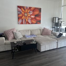 Beige Corduroy Sectional – Wayfair – Moving Sale