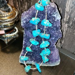 Kingman Turquoise Necklace And Sterling Silver 