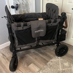 Wonderful W2 Luxe Double Stroller Wagon (4 Seater) - Collapsible Wagon Stroller, sun canopy