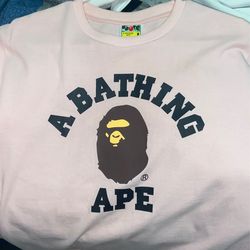 BAPE PINK COLLEGE TEE SIZE M