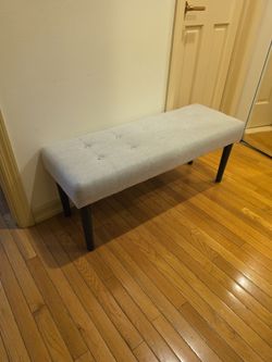 Tufted Upholstered Bench with Wood Legs