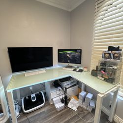 Baraga White L-Shaped Corner Desk