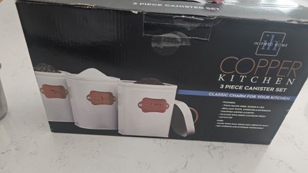 Copper 3 peice canister set