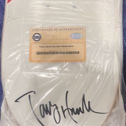 Signed Tony Hawk Birdhouse Black 6 Rooster Hawk Deck. Steiner certified.