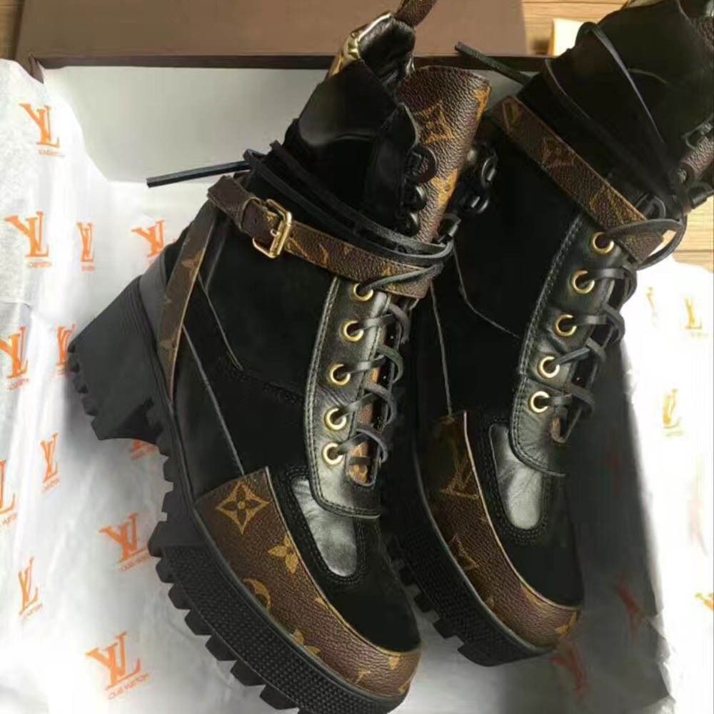 louis vuitton monogram combat boots