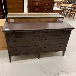 6 Drawer Dark Wood Dresser