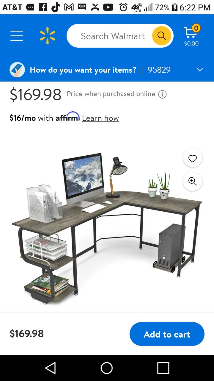 Teraves Modern L Shaped Desk with Shelves,54.21" Computer Desk/Gaming Desk for Home Office