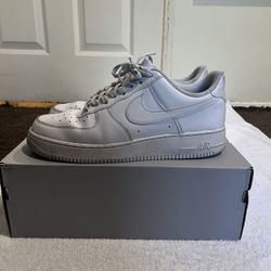 White Air Force 1s (Used) – OG Box & Wrap Included  white sneakers, low-top, casual, worn, minimalist, leather, classic, versatile, streetwear, athlet
