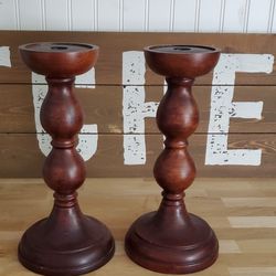 Candle Holders Wood set of 2