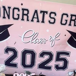 Pink Graduation Backdrop