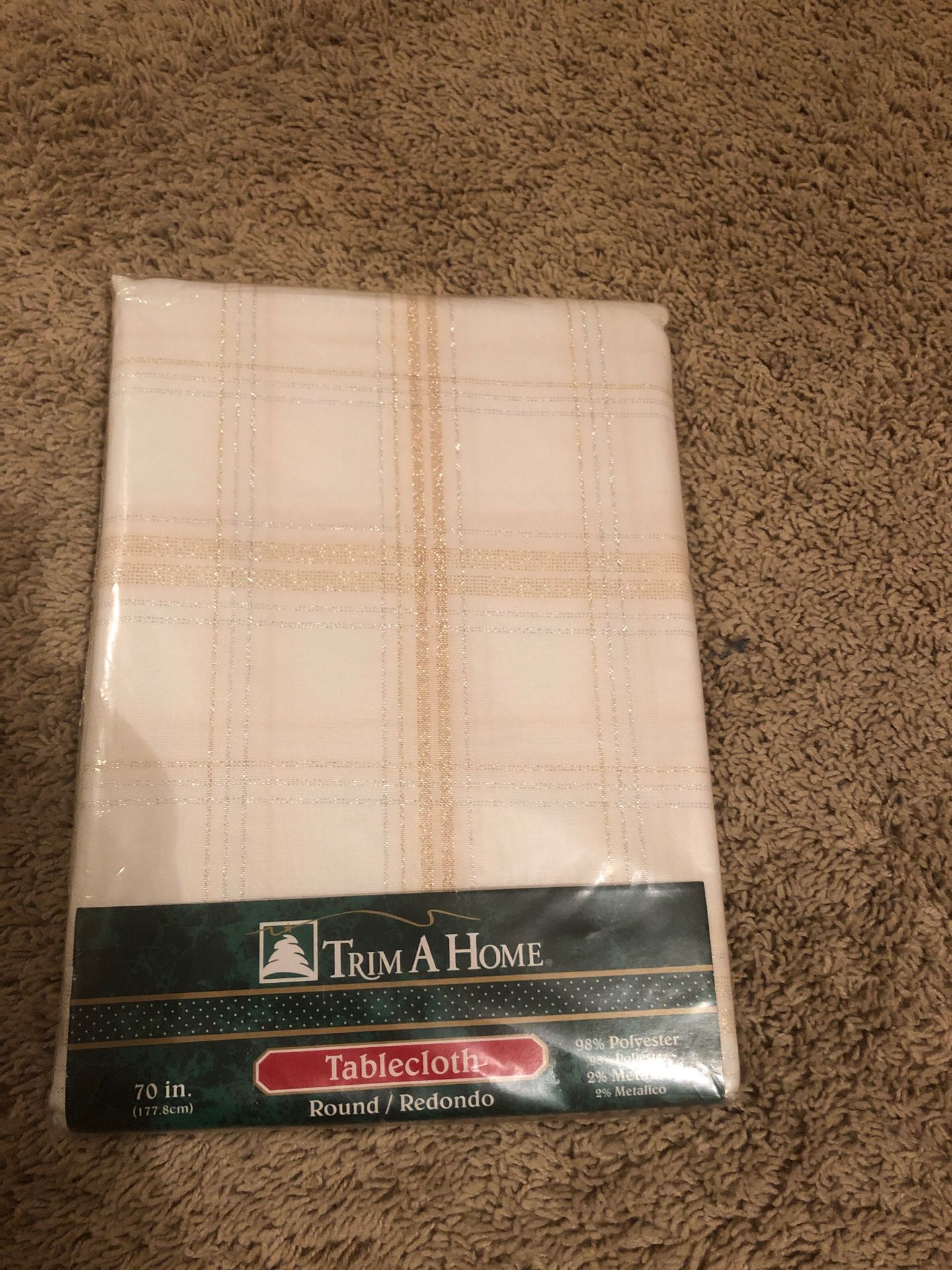 70 inch tablecloth-new