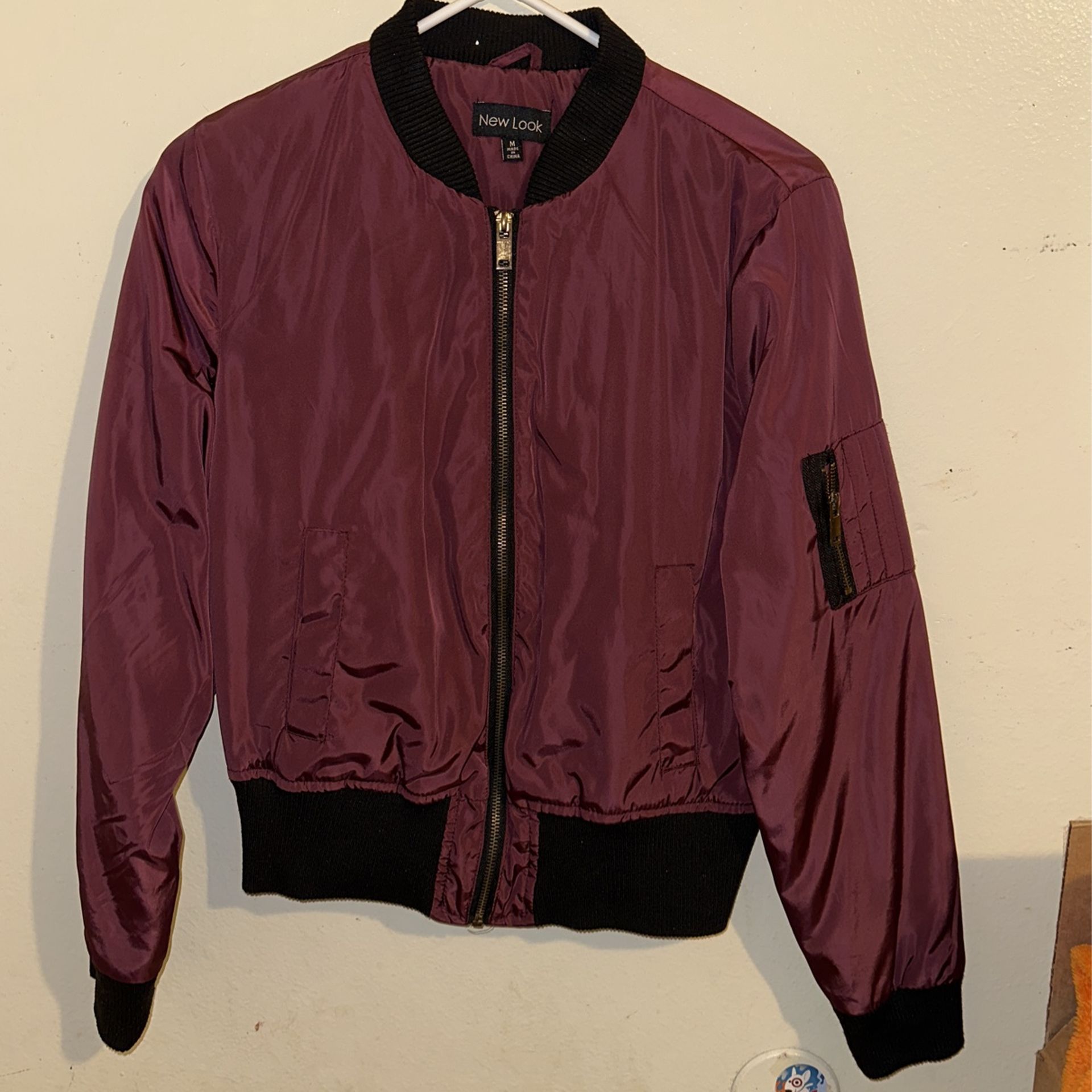 Burgundy Bomber Jacket