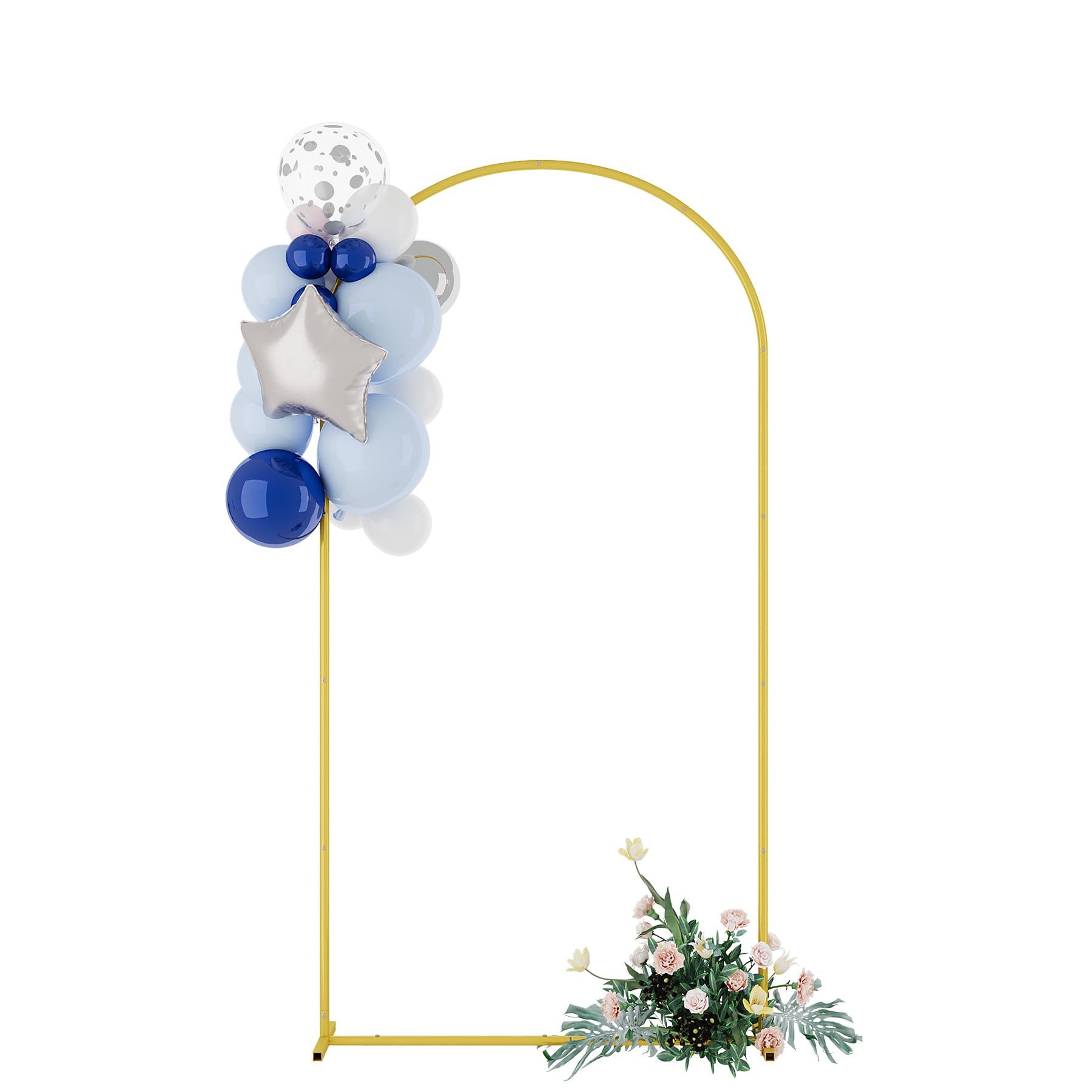 UDEAR 6.6FT Metal Arch Backdrop Stand,For Wedding Backgrounds Climbing Plants Event Decorations Outdoor Ceremonies,Gold