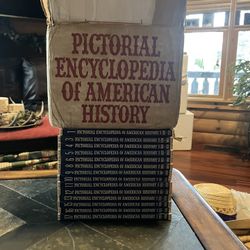 Set of Pictorial Encyclopedia of American History vol. 1-17 that covers American history from 1450 to 1966.  In original mailing box from Feb 1969. In