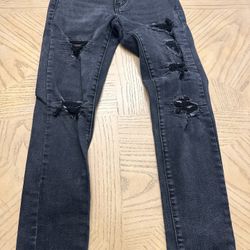 Rue21 Skinny Jeans Mens 28x30 Supreme Flex Black  Denim Distressed 