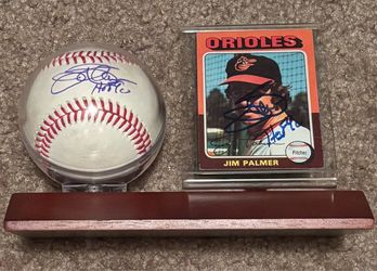 Jim Palmer Autograph Signed Baseball and Card