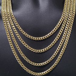 6MM Miami cuban Link diamond cut 10K Gold Cadena 10 KT