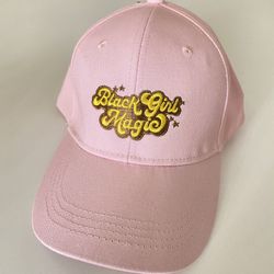 black girl magic embroiderd pink hat 