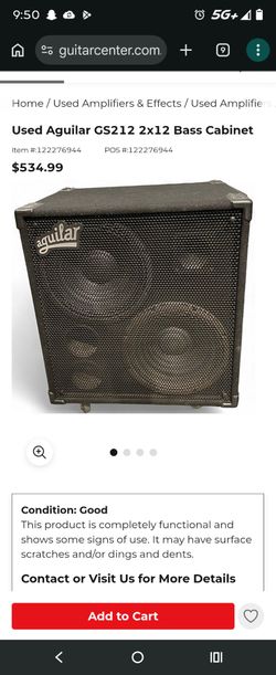 Used Aguilar GS212 2x12 Bass Cabinet