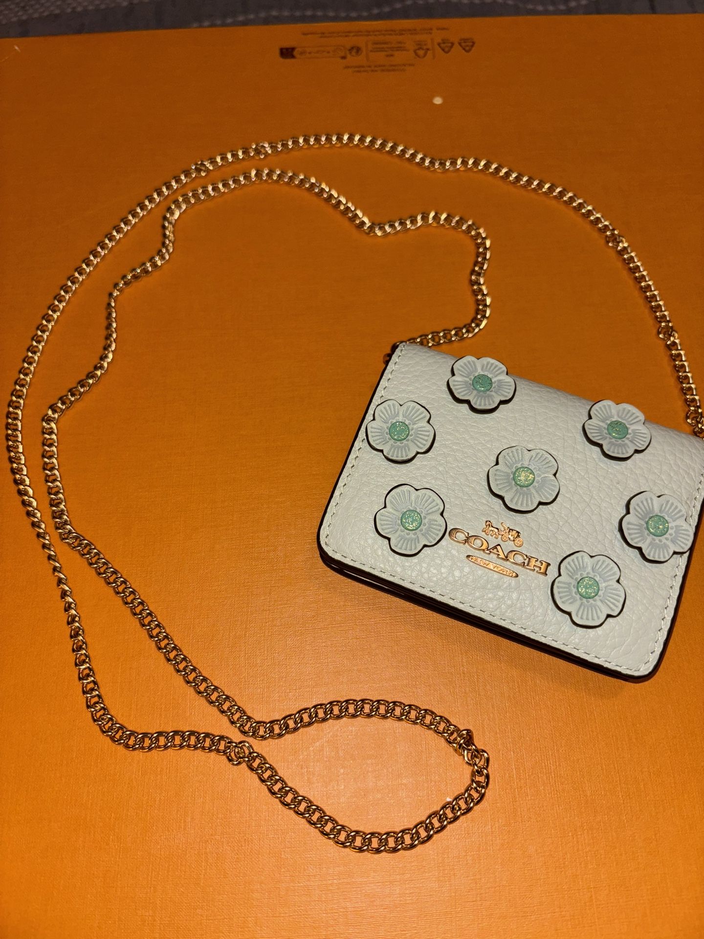 COACH Green Crossbody Bag with Floral Design