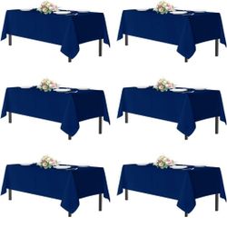 6pack  Navy Blue Polyster Tablecloth 60x102 Inches 