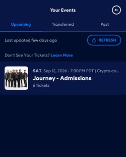 6 Journey Concert Tickets