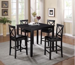 BEAUTIFUL 5 PCS COUNTER HEIGHT DINING TABLE WITH 4 CHAIRS NEW