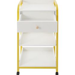 Salon Trolley Cart with Wheels, 3 Tier Rolling Hair Styling Station with Drawer, Mobile Beauty Troll