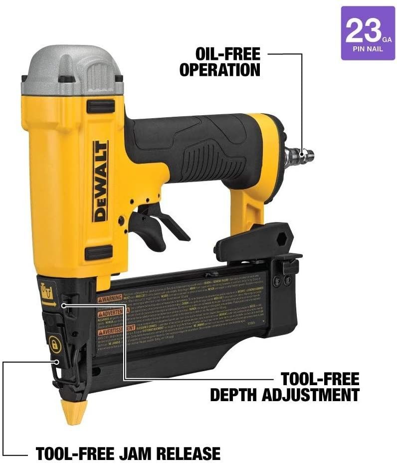 NEW DEWALT DWFP2350K 23-GAUGE PNEUMATIC  PIN NAILER KIT WITH HARD CASE